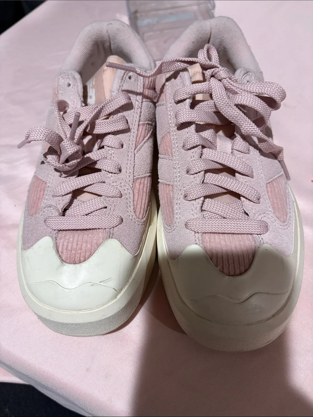 New Balance Pink Suede & Canvas Low-Top Kids Sneakers